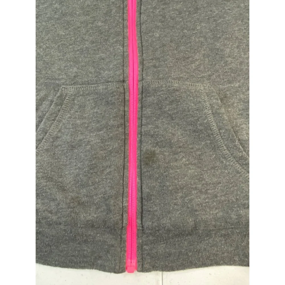 Puma Girls Gray Hoodie With Pink Logo & Sherpa Lining M (10-12) - Picture 13 of 14